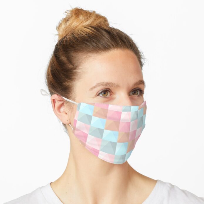 Abstract Tie Dye Pastel Geometric Rectangles Pattern Mask