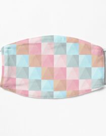 Abstract Tie Dye Pastel Geometric Rectangles Pattern Mask