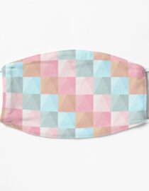 Abstract Tie Dye Pastel Geometric Rectangles Pattern Mask