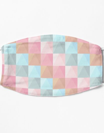 Abstract Tie Dye Pastel Geometric Rectangles Pattern Mask