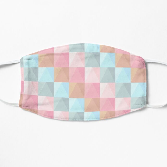 Abstract Tie Dye Pastel Geometric Rectangles Pattern Mask