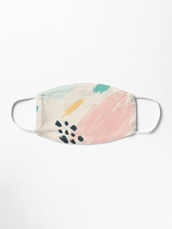 Artistic Painted Blue Pink Retro Graphic Gift Mask