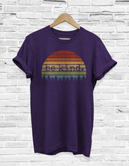 Be Kind Retro Vintage Sunset Uplifting Happy Positive Shirt